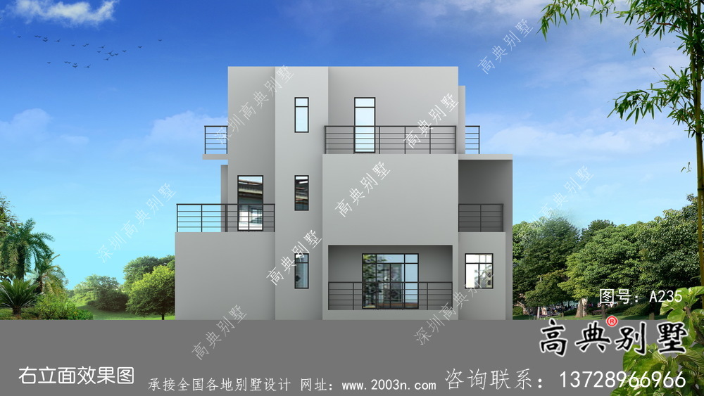現(xiàn)代風(fēng)格復(fù)式三層別墅設(shè)計圖紙及平面設(shè)計圖
