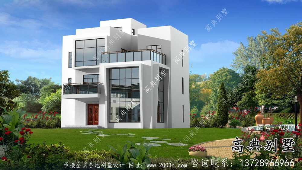 農(nóng)村三層現(xiàn)代風(fēng)格別墅設(shè)計(jì)圖紙大全