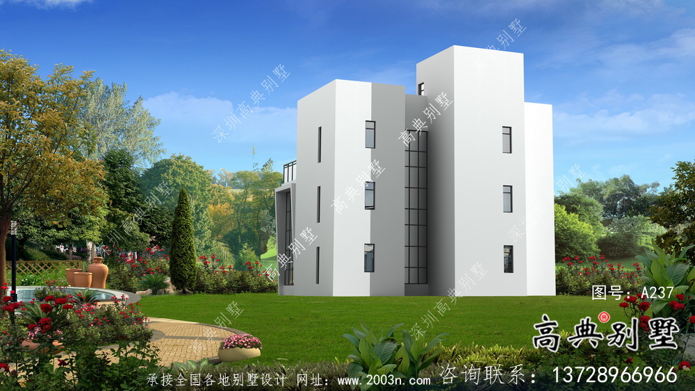 農(nóng)村三層現(xiàn)代風(fēng)格別墅設(shè)計(jì)圖紙大全