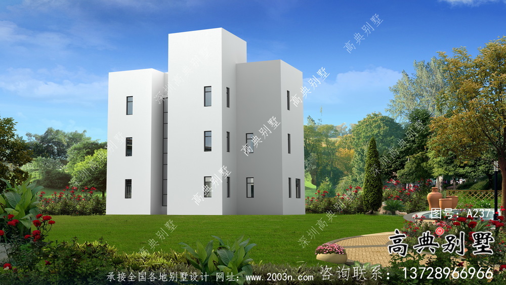 農(nóng)村三層現(xiàn)代風(fēng)格別墅設(shè)計(jì)圖紙大全