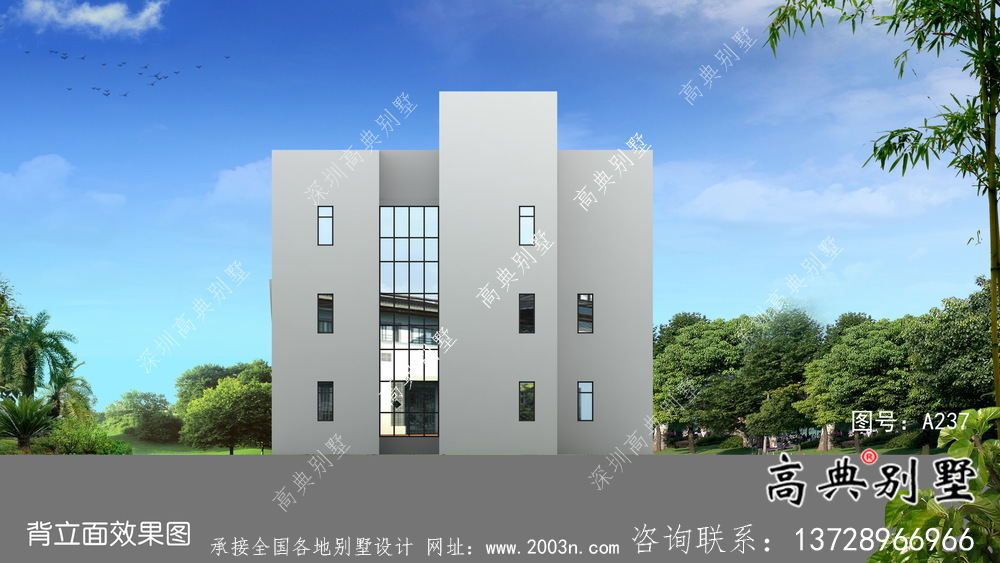 農(nóng)村三層現(xiàn)代風(fēng)格別墅設(shè)計(jì)圖紙大全