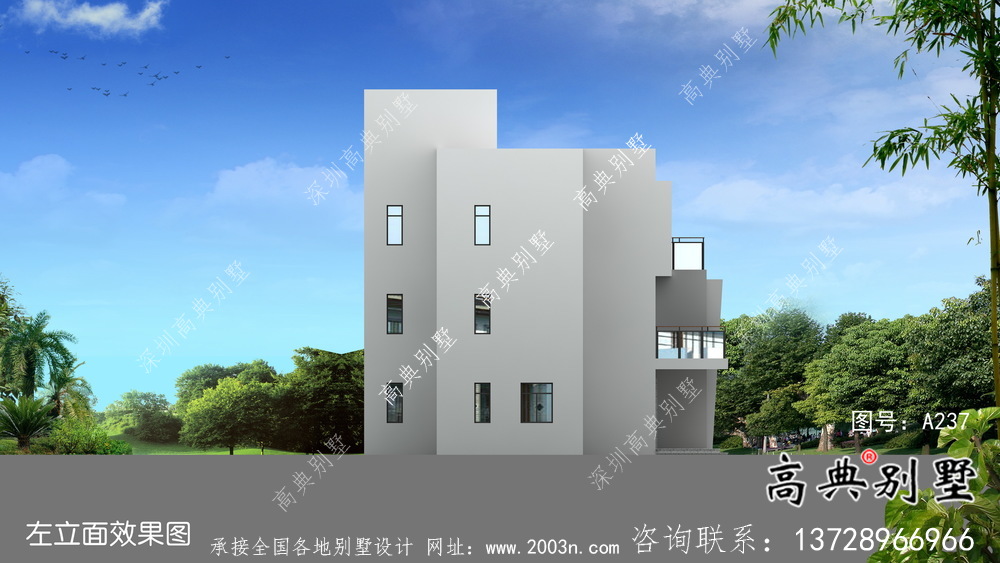 農(nóng)村三層現(xiàn)代風(fēng)格別墅設(shè)計(jì)圖紙大全