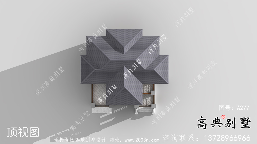 農(nóng)村三層新中式別墅建筑設(shè)計效果圖