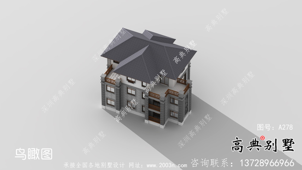中式風(fēng)格三層創(chuàng)新農(nóng)村別墅設(shè)計(jì)圖紙