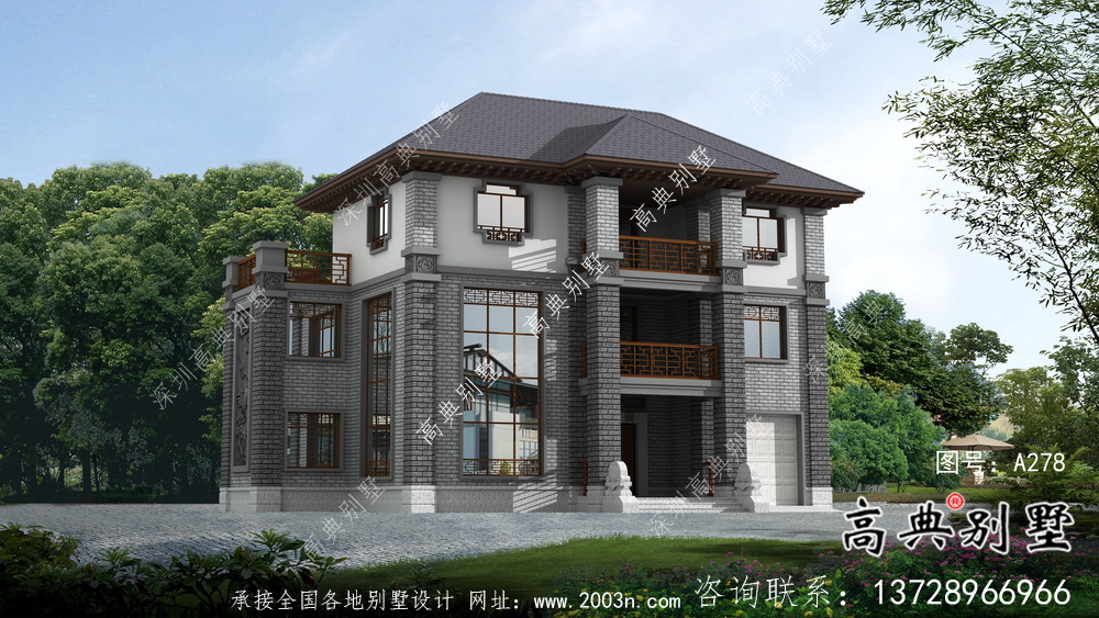 中式風(fēng)格三層創(chuàng)新農(nóng)村別墅設(shè)計(jì)圖紙
