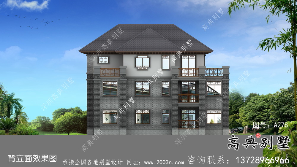 中式風(fēng)格三層創(chuàng)新農(nóng)村別墅設(shè)計(jì)圖紙