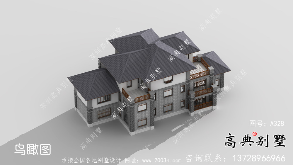 新中式復(fù)式三層新農(nóng)村房屋設(shè)計(jì)圖紙