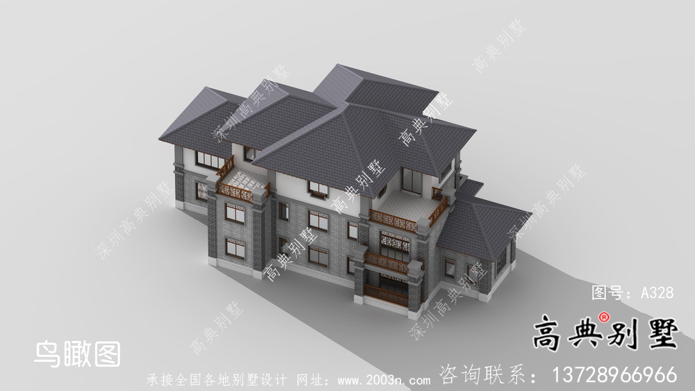 新中式復(fù)式三層新農(nóng)村房屋設(shè)計(jì)圖紙