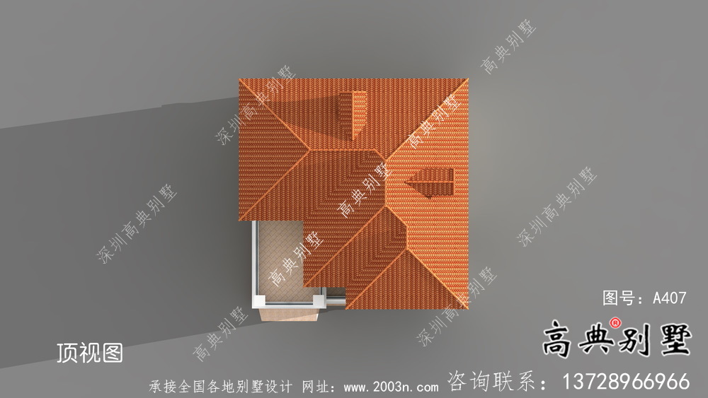 復(fù)式漂亮三層歐式農(nóng)村別墅外觀效果圖