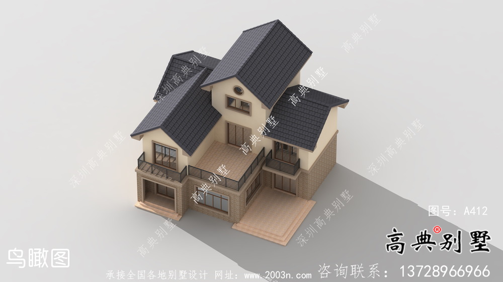 簡歐田園三層別墅設(shè)計效果圖大全
