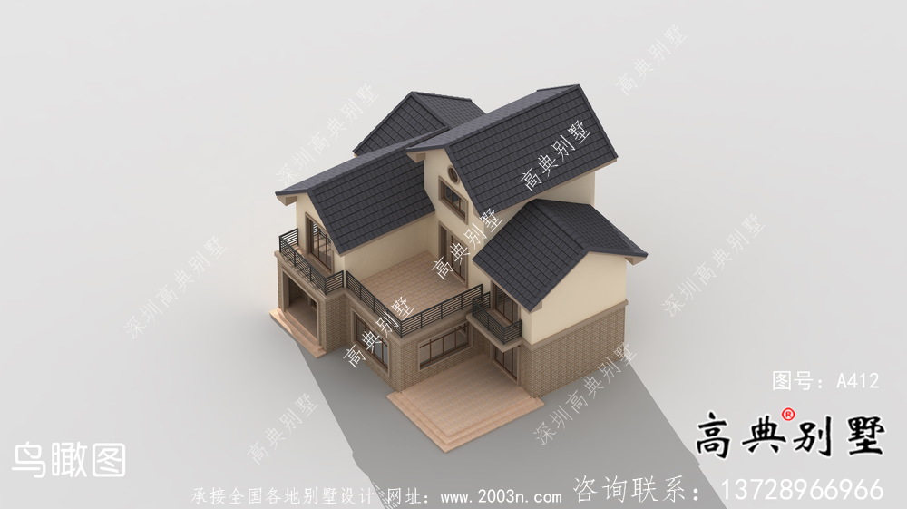 簡歐田園三層別墅設(shè)計效果圖大全