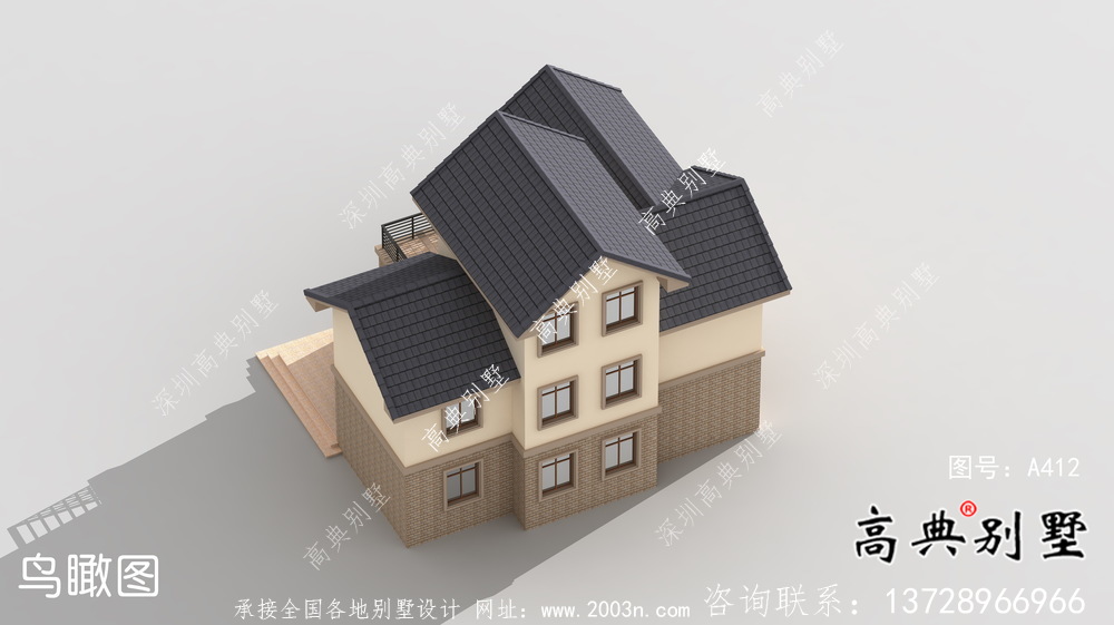 簡歐田園三層別墅設(shè)計效果圖大全
