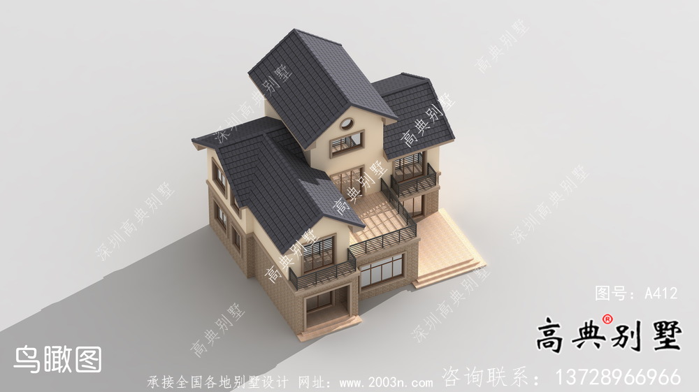 簡歐田園三層別墅設(shè)計效果圖大全