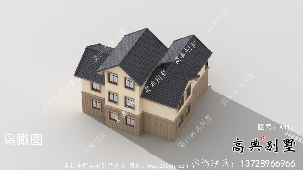 簡歐田園三層別墅設(shè)計效果圖大全