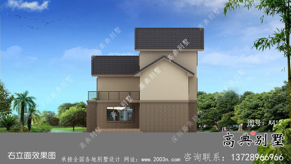 簡歐田園三層別墅設(shè)計效果圖大全