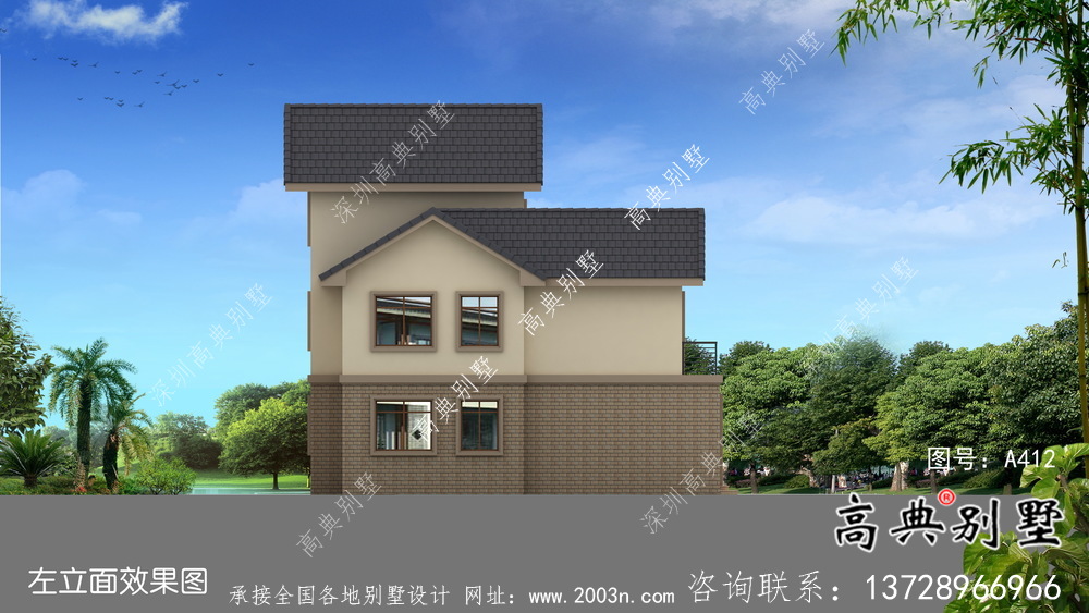 簡歐田園三層別墅設(shè)計效果圖大全