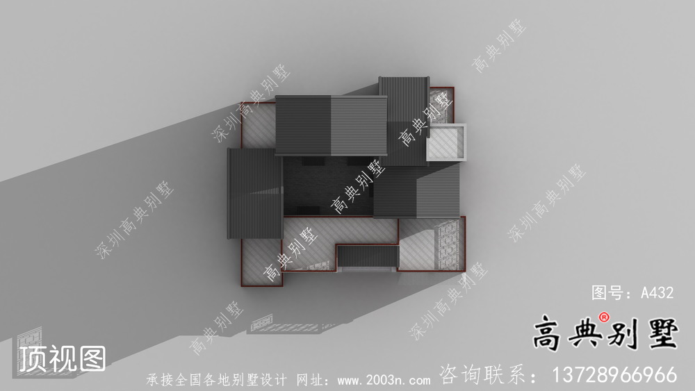 新中式三層庭院別墅自建設計圖紙
