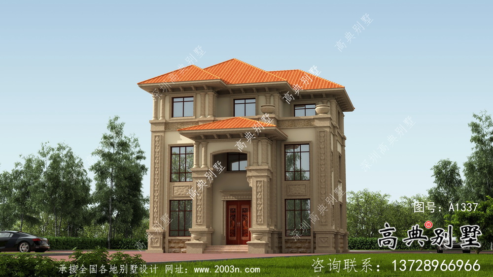 優(yōu)雅氛圍的小康別墅建筑設(shè)計(jì)+效果圖