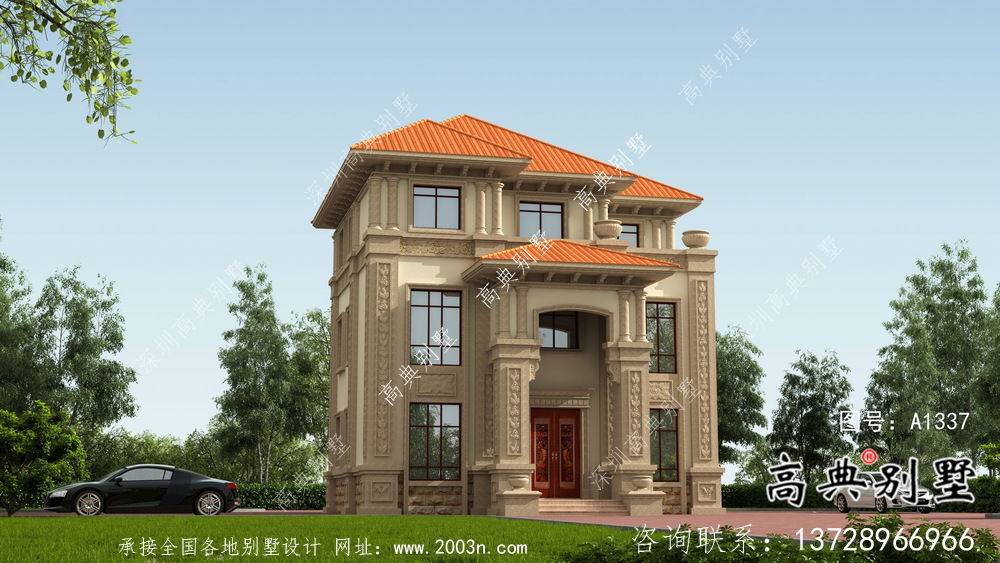 優(yōu)雅氛圍的小康別墅建筑設(shè)計(jì)+效果圖