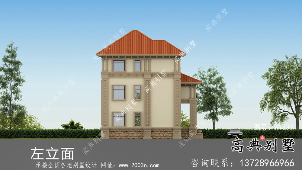 優(yōu)雅氛圍的小康別墅建筑設(shè)計(jì)+效果圖