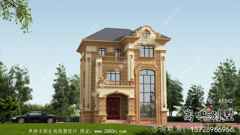 外觀簡(jiǎn)易法式風(fēng)格農(nóng)村自建別墅設(shè)計(jì)圖+效果圖