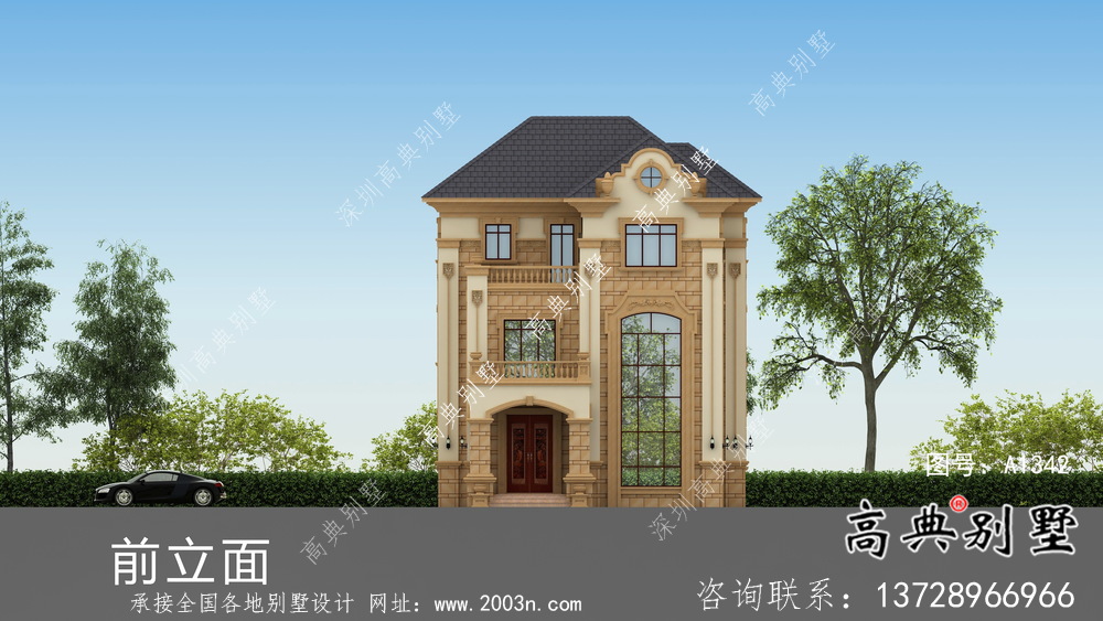 外觀簡(jiǎn)易法式風(fēng)格農(nóng)村自建別墅設(shè)計(jì)圖+效果圖