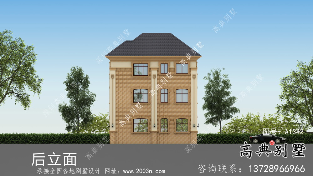 外觀簡(jiǎn)易法式風(fēng)格農(nóng)村自建別墅設(shè)計(jì)圖+效果圖
