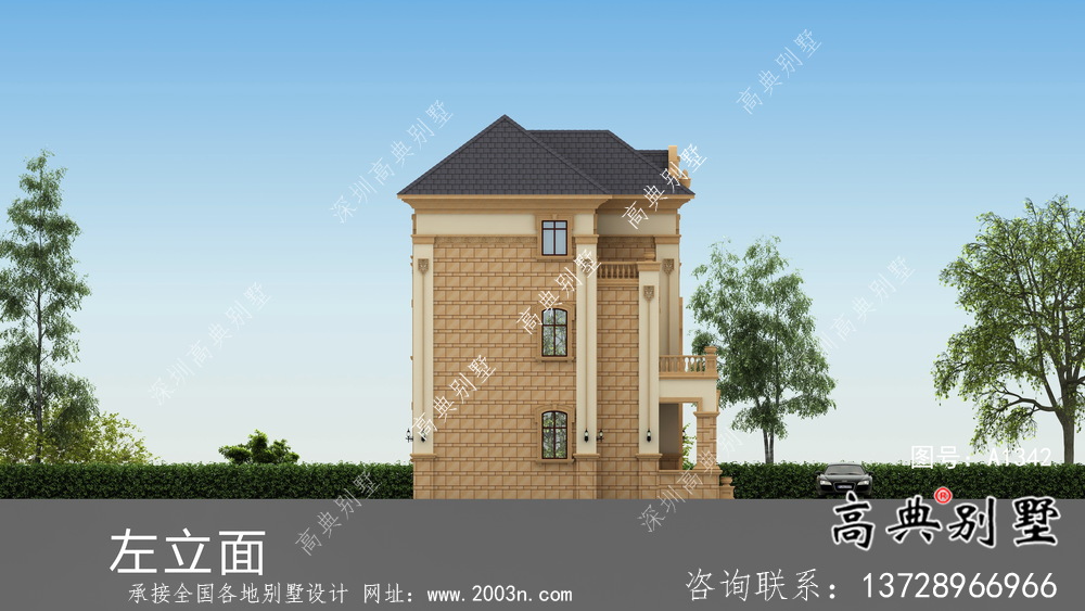 外觀簡(jiǎn)易法式風(fēng)格農(nóng)村自建別墅設(shè)計(jì)圖+效果圖