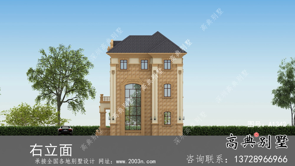 外觀簡(jiǎn)易法式風(fēng)格農(nóng)村自建別墅設(shè)計(jì)圖+效果圖