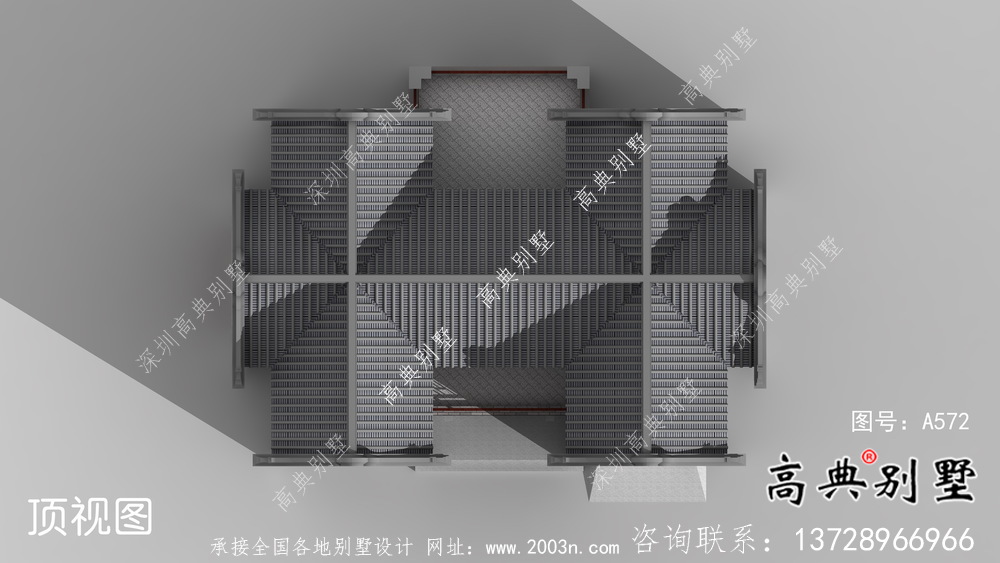 農(nóng)村新中式三層潮派別墅圖紙及效果圖