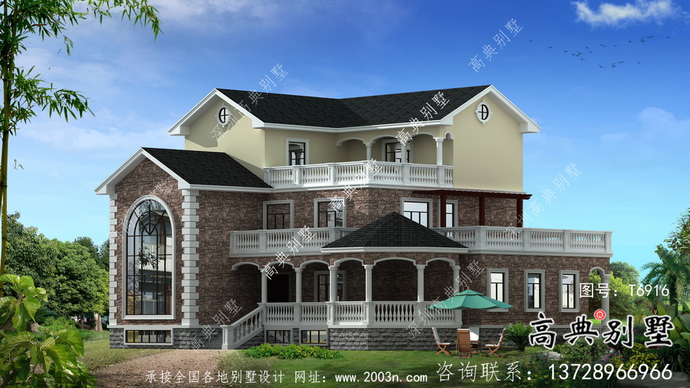 法式風(fēng)格農(nóng)村住宅別墅設(shè)計圖+設(shè)計效果圖