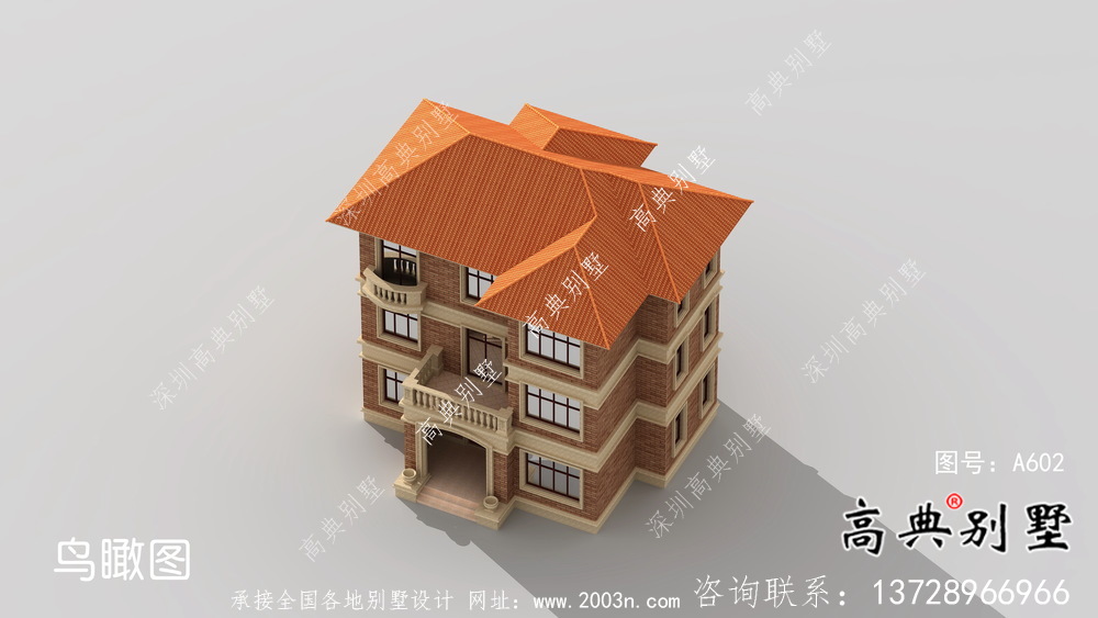 歐式別墅三層農(nóng)村房屋外觀效果圖