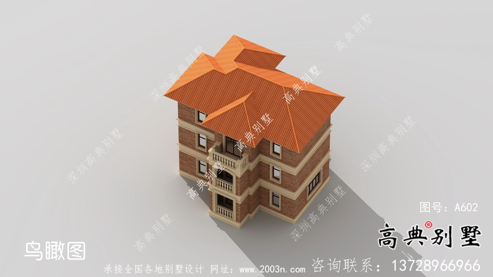 歐式別墅三層農(nóng)村房屋外觀效果圖