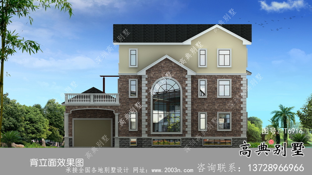 法式風(fēng)格農(nóng)村住宅別墅設(shè)計圖+設(shè)計效果圖