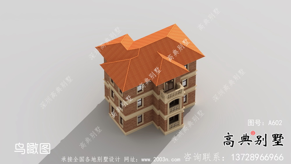 歐式別墅三層農(nóng)村房屋外觀效果圖
