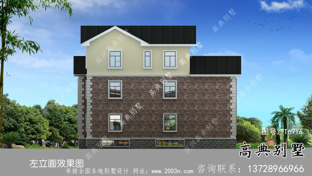 法式風(fēng)格農(nóng)村住宅別墅設(shè)計圖+設(shè)計效果圖