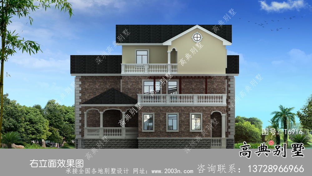 法式風(fēng)格農(nóng)村住宅別墅設(shè)計圖+設(shè)計效果圖