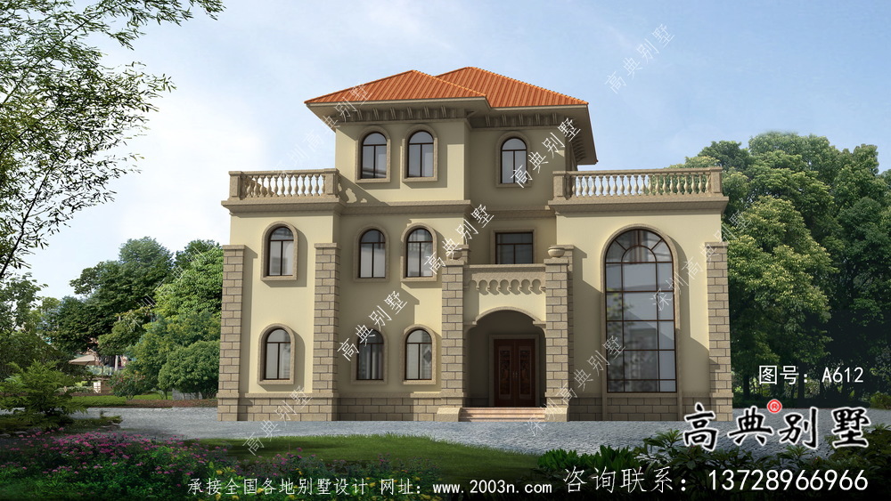 復式三層歐式別墅設計圖紙及平面設計圖