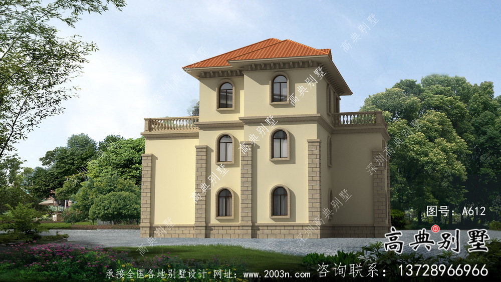復式三層歐式別墅設計圖紙及平面設計圖
