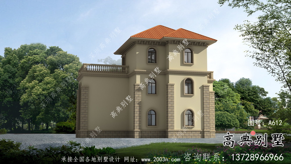 復式三層歐式別墅設計圖紙及平面設計圖