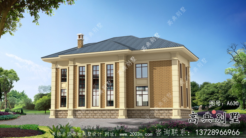 農(nóng)村簡(jiǎn)歐二層樓別墅設(shè)計(jì)圖紙