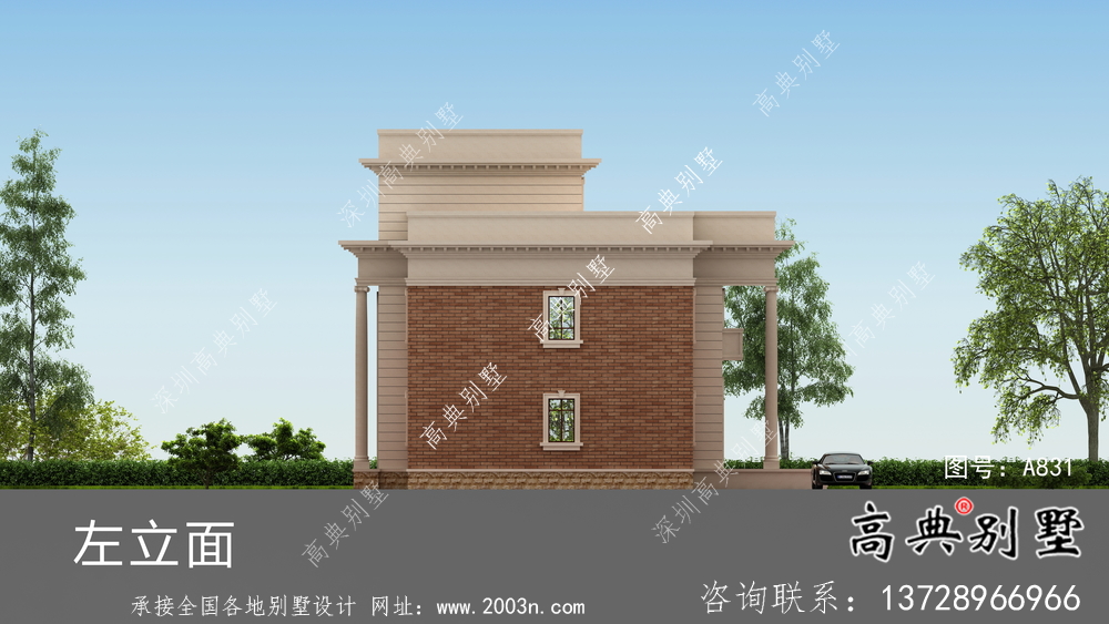 歐式三層復式小洋樓外觀效果圖