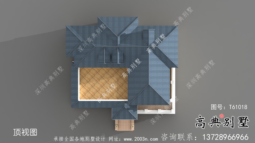 歐式外觀簡單的三層別墅設(shè)計(jì)圖+效果圖
