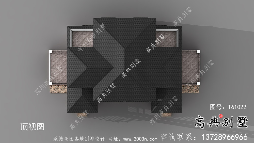 簡單的法式風格雙拼別墅設計方案+效果圖