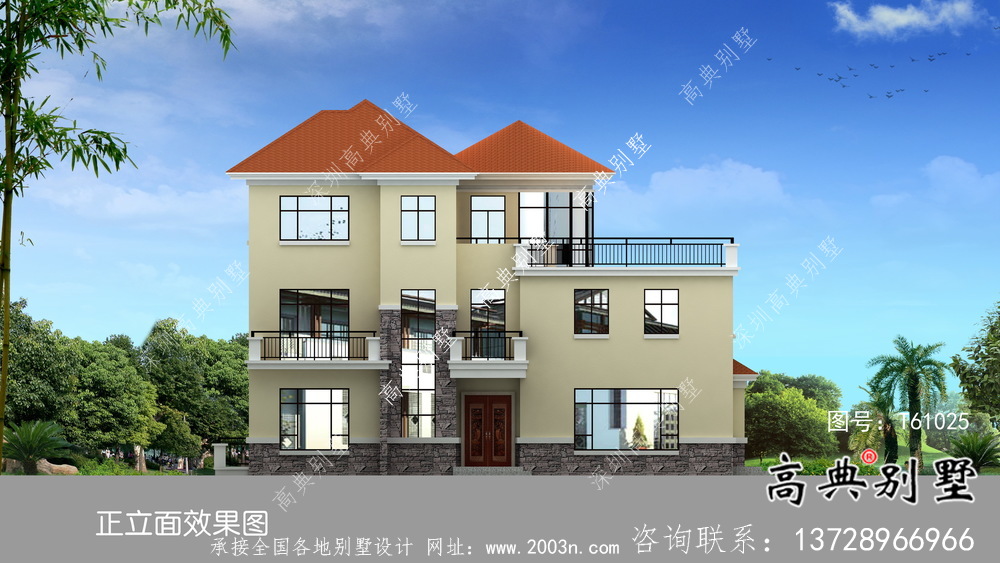 樸素的歐式風格農村別墅設計圖+效果圖