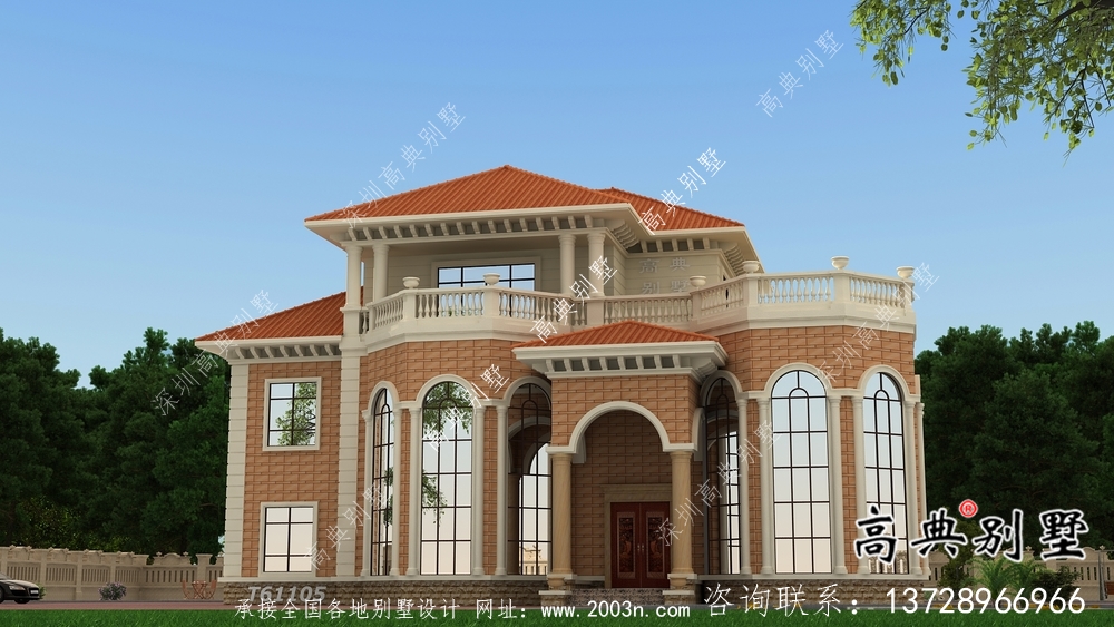 法式風(fēng)格舒適樸素住宅建筑設(shè)計(jì)圖+效果圖