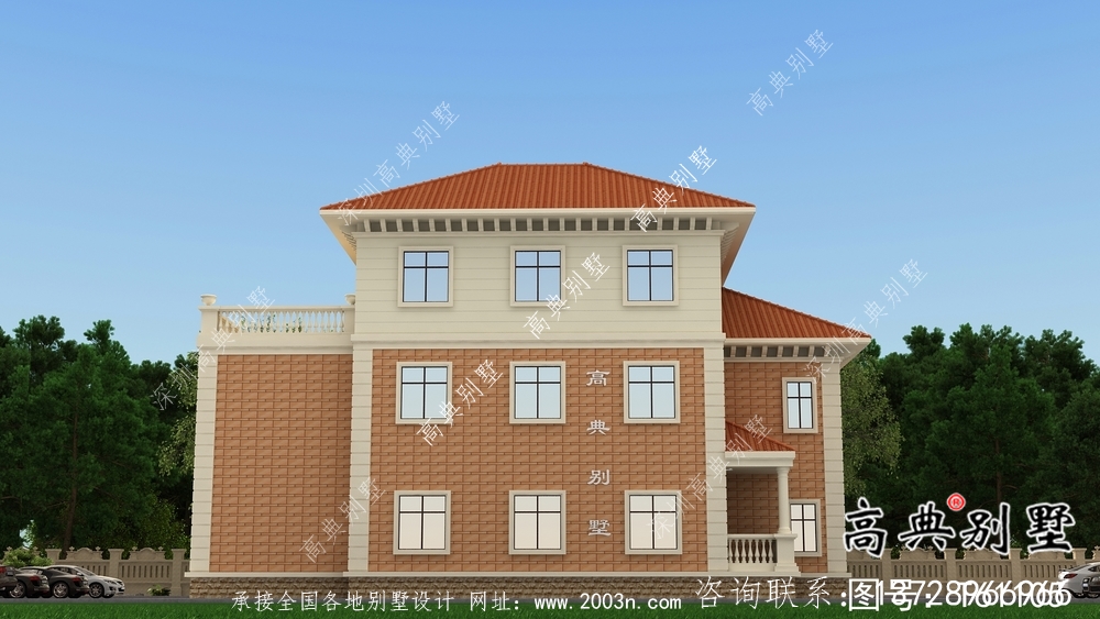 法式風(fēng)格舒適樸素住宅建筑設(shè)計(jì)圖+效果圖