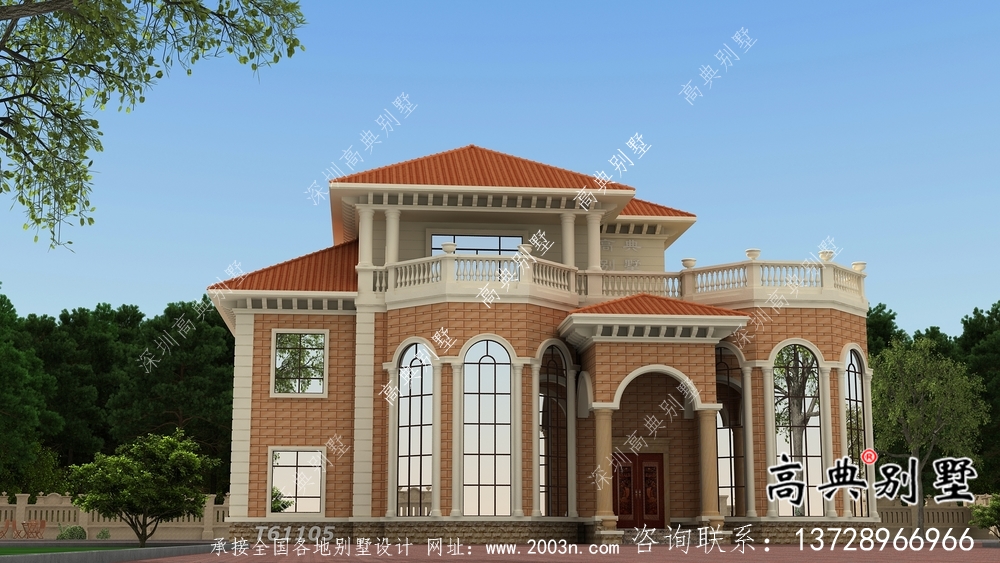 法式風(fēng)格舒適樸素住宅建筑設(shè)計(jì)圖+效果圖