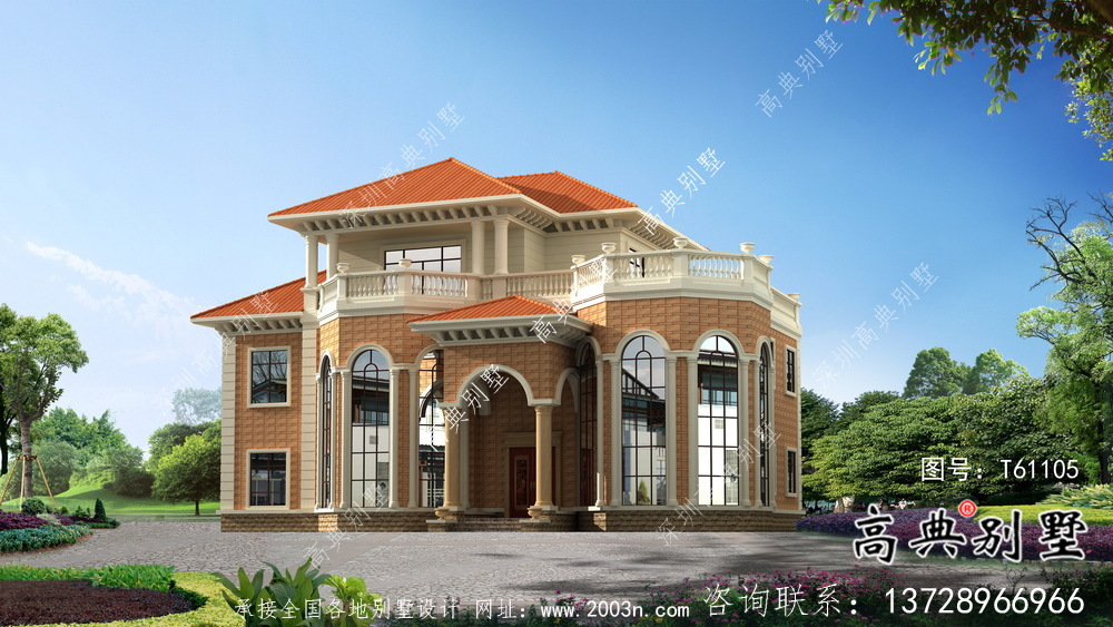 法式風(fēng)格舒適樸素住宅建筑設(shè)計(jì)圖+效果圖
