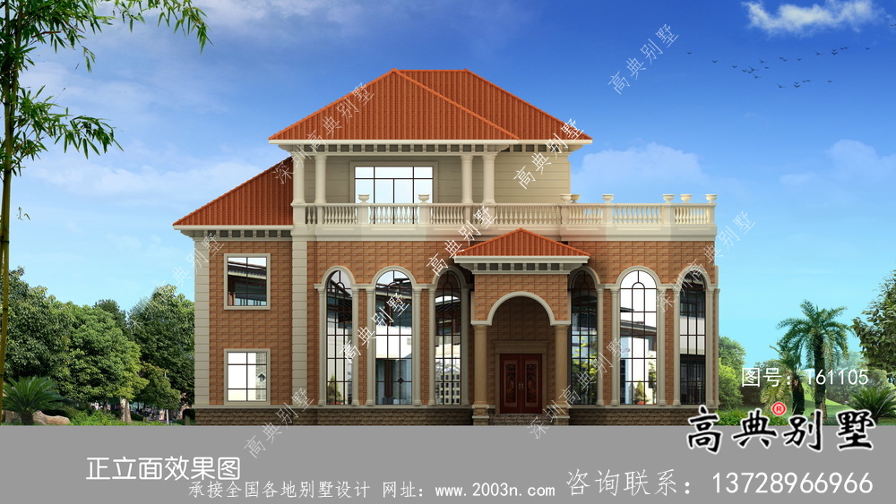 法式風(fēng)格舒適樸素住宅建筑設(shè)計(jì)圖+效果圖